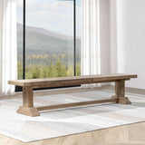 Dita Dining Bench, Natural Pine-Furniture - Benches-High Fashion Home