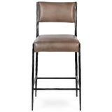 Kayne Leather Counter Stool, Sand-Furniture - Chairs-High Fashion Home