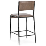 Kayne Leather Counter Stool, Sand-Furniture - Chairs-High Fashion Home