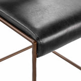 Kayne Leather Counter Stool, Black-Furniture - Chairs-High Fashion Home