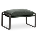 Morgan Leather Stool, Forest Green