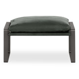 Morgan Leather Stool, Forest Green