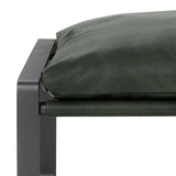 Morgan Leather Stool, Forest Green