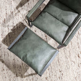 Morgan Leather Stool, Forest Green