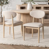 Tiber Dining Chair Set of 2, Cream Washed-Furniture - Dining-High Fashion Home