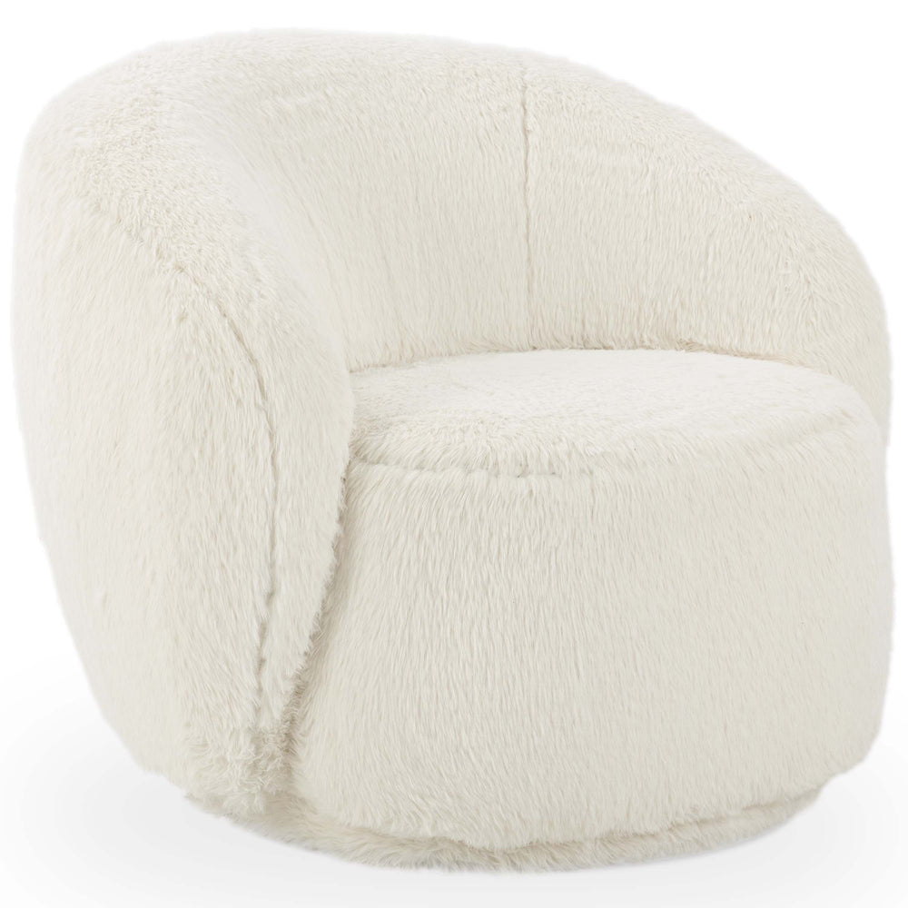 Adley Swivel Chair, Vanilla-Furniture - Chairs-High Fashion Home