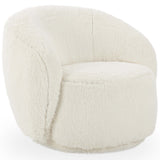 Adley Swivel Chair, Vanilla-Furniture - Chairs-High Fashion Home