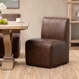 Carsen Leather Dining Chair, Rich Cocoa, Set of 2-Furniture - Dining-High Fashion Home