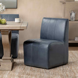 Carsen Leather Dining Chair, Mystic Blue, Set of 2-Furniture - Dining-High Fashion Home