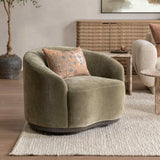 Beverly Swivel Chair, Olive Moss