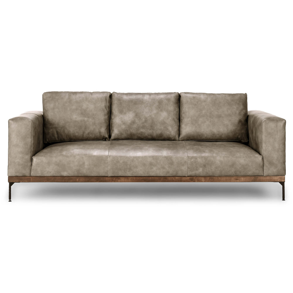 Bentley Leather Sofa, Storm Gray-Furniture - Sofas-High Fashion Home