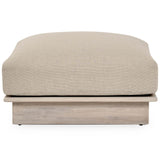 Livia Outdoor Square Ottoman, Taupe-Furniture - Outdoor-High Fashion Home