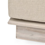 Livia Outdoor Square Ottoman, Taupe-Furniture - Outdoor-High Fashion Home