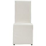 Jordan Upholstered Dining Chair Set of 2, White-Furniture - Dining-High Fashion Home