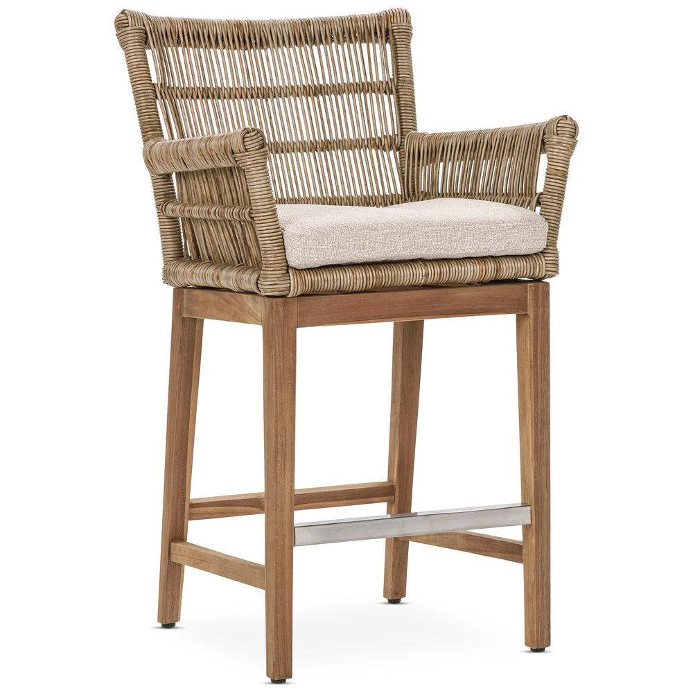 Valerie Outdoor Counter Stool, Natural-Furniture - Outdoor-High Fashion Home