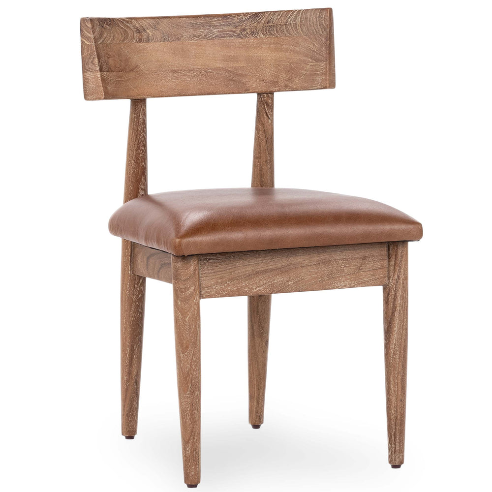 Alvaro Leather Dining Chair Set of 2, Golden Wheat-Furniture - Dining-High Fashion Home