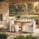 Solano Outdoor Swivel Dining Chair, Hushed Oat, Set of 2