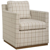 Basie Swivel Chair, Beige Plaid