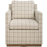 Basie Swivel Chair, Beige Plaid