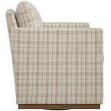 Basie Swivel Chair, Beige Plaid