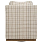 Basie Swivel Chair, Beige Plaid