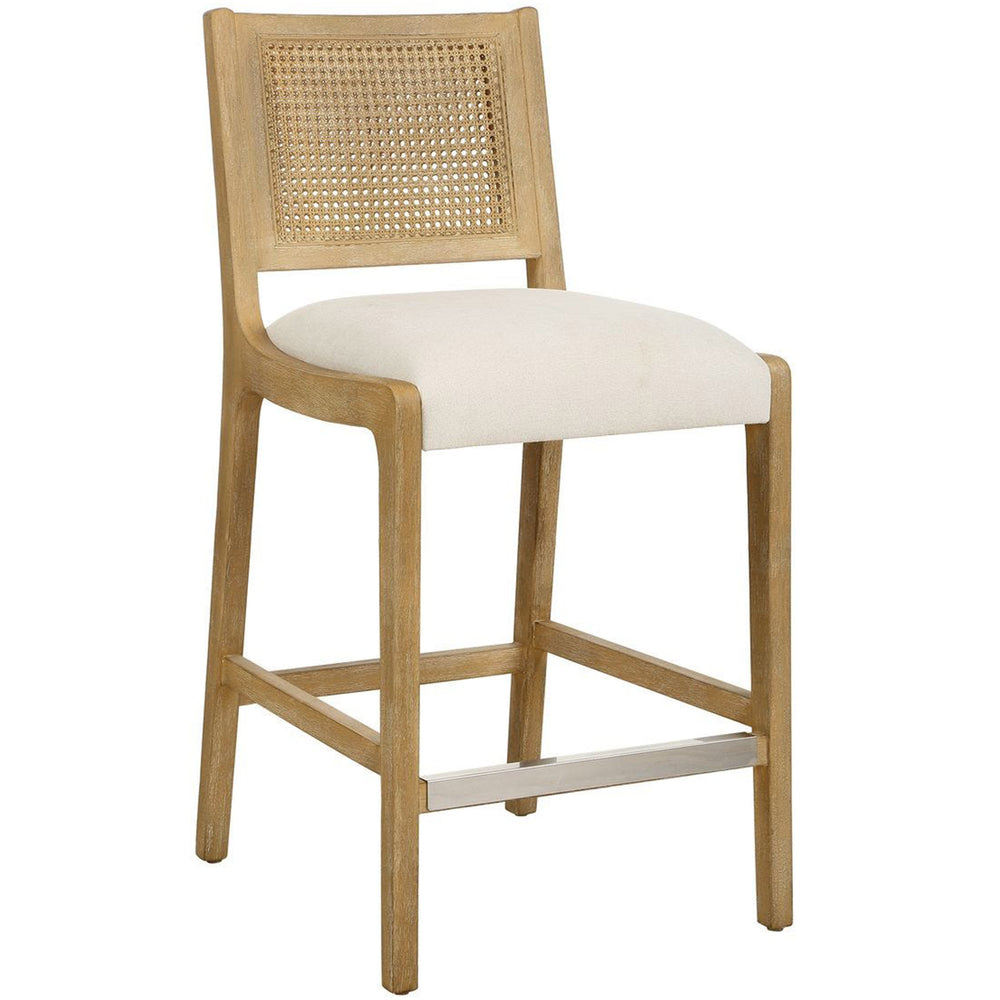 Interweave Counter Stool, Light Oak Ceruse-Furniure - Benches-High Fashion Home