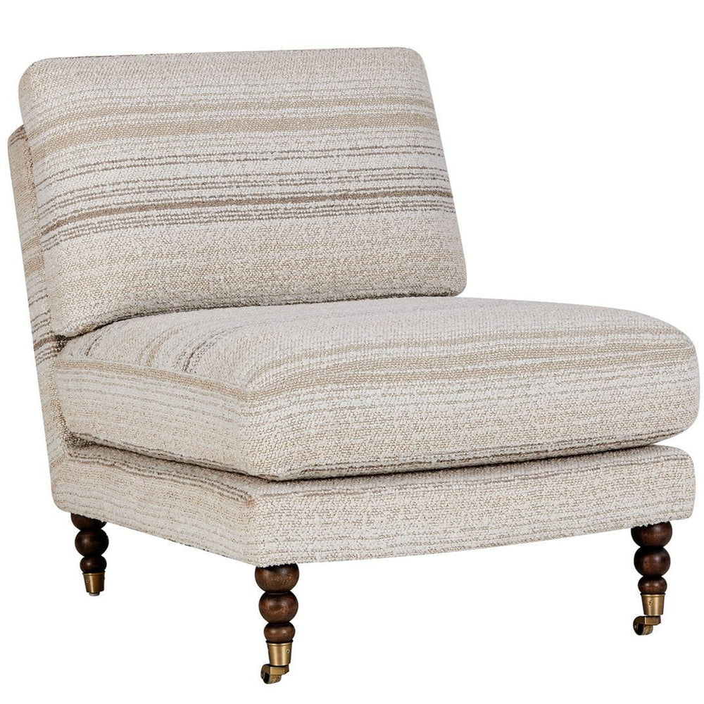 Chatsworth Accent Chair, Taupe Stripes-Furniture - Chairs-High Fashion Home