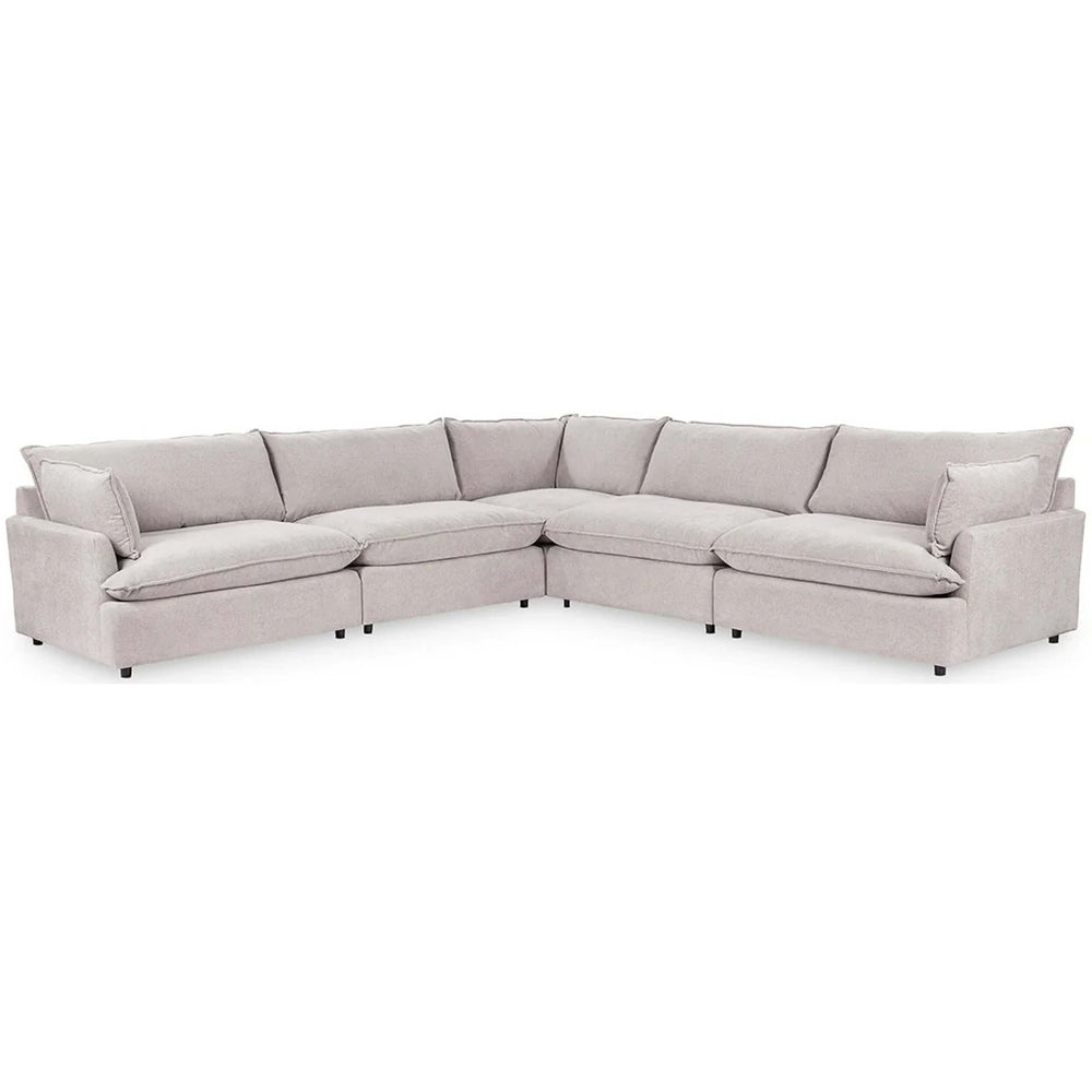 Caplan 5 Piece Sectional, Elite Gray