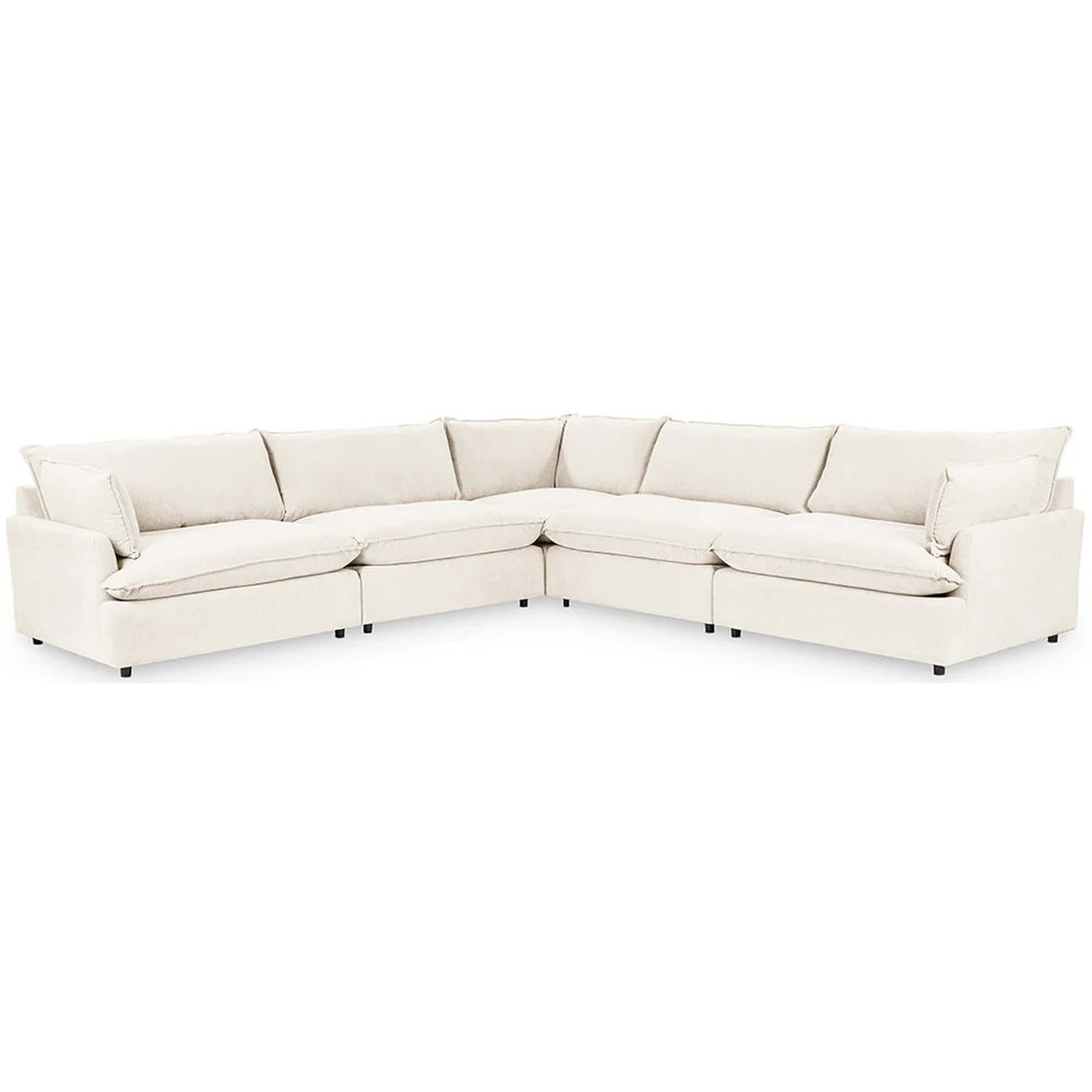 Caplan 5 Piece Sectional, Elite Ivory