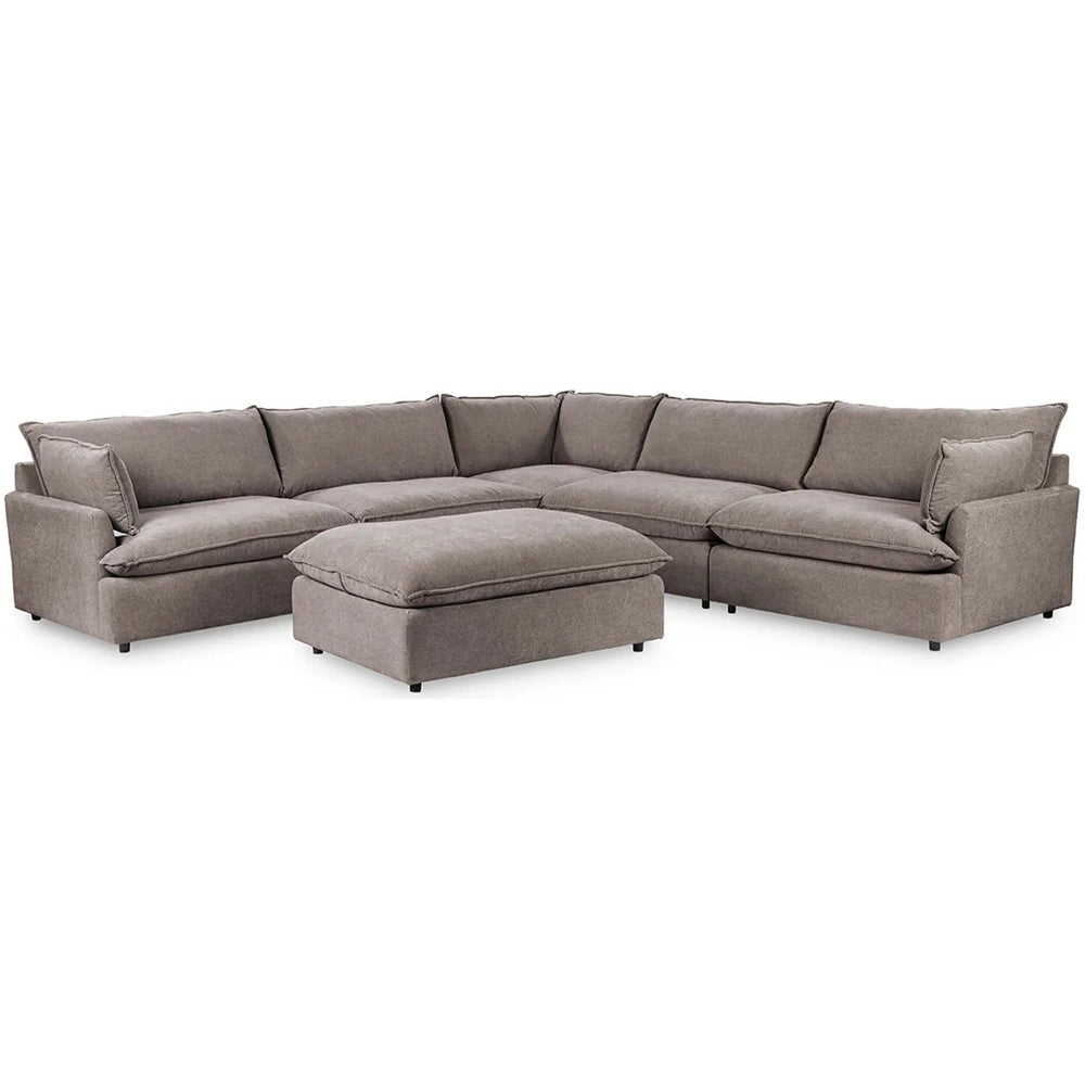 Caplan 6 Piece Sectional w/Ottoman, Elite Charcoal