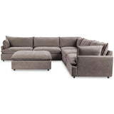 Caplan 6 Piece Sectional w/Ottoman, Elite Charcoal