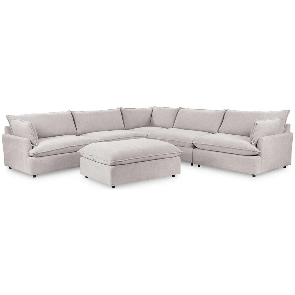Caplan 6 Piece Sectional w/Ottoman, Elite Gray