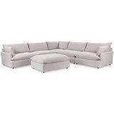 Caplan 6 Piece Sectional w/Ottoman, Elite Gray