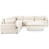 Caplan 6 Piece Sectional w/Ottoman, Elite Ivory