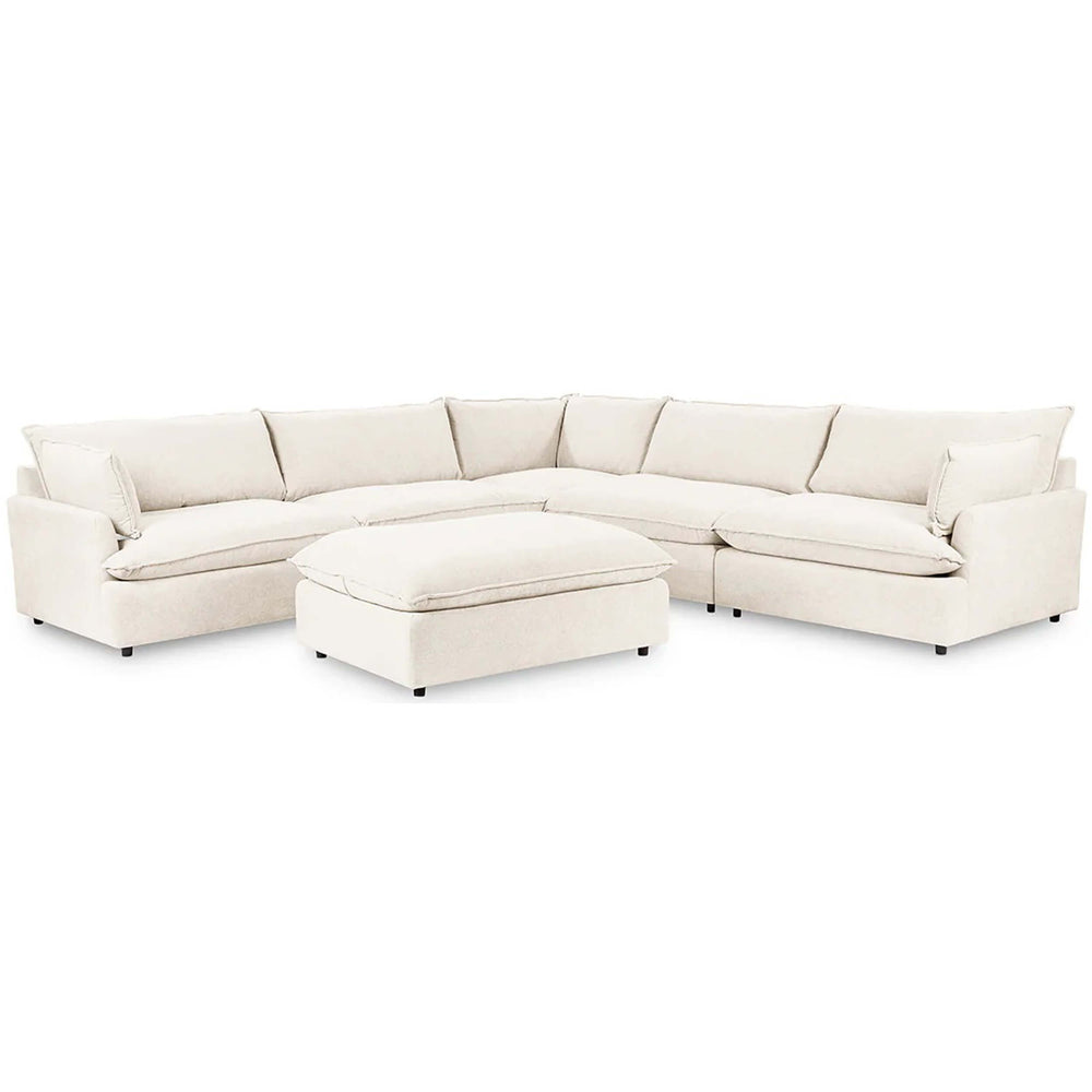 Caplan 6 Piece Sectional w/Ottoman, Elite Ivory