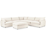 Caplan 6 Piece Sectional w/Ottoman, Elite Ivory