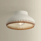 Southfields Flush Mount, Aged Brass/Ceramic Cream Pebble