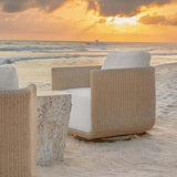 Santorini Outdoor Swivel Chair, Honey