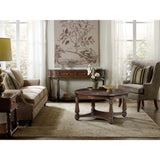 Leesburg Demilune Hall Console, Swirl Mahogany-Furniture - Accent Tables-High Fashion Home