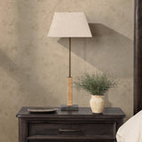 Amara Table Lamp, Natural Rattan