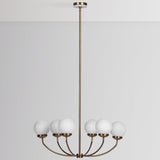 Meridian Chandelier, Milk Glass