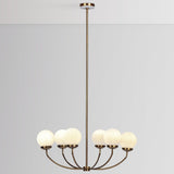 Meridian Chandelier, Milk Glass