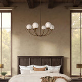 Meridian Chandelier, Milk Glass