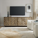 Chevron Entertainment Console, Medium Wood-Furniture - Storage-High Fashion Home