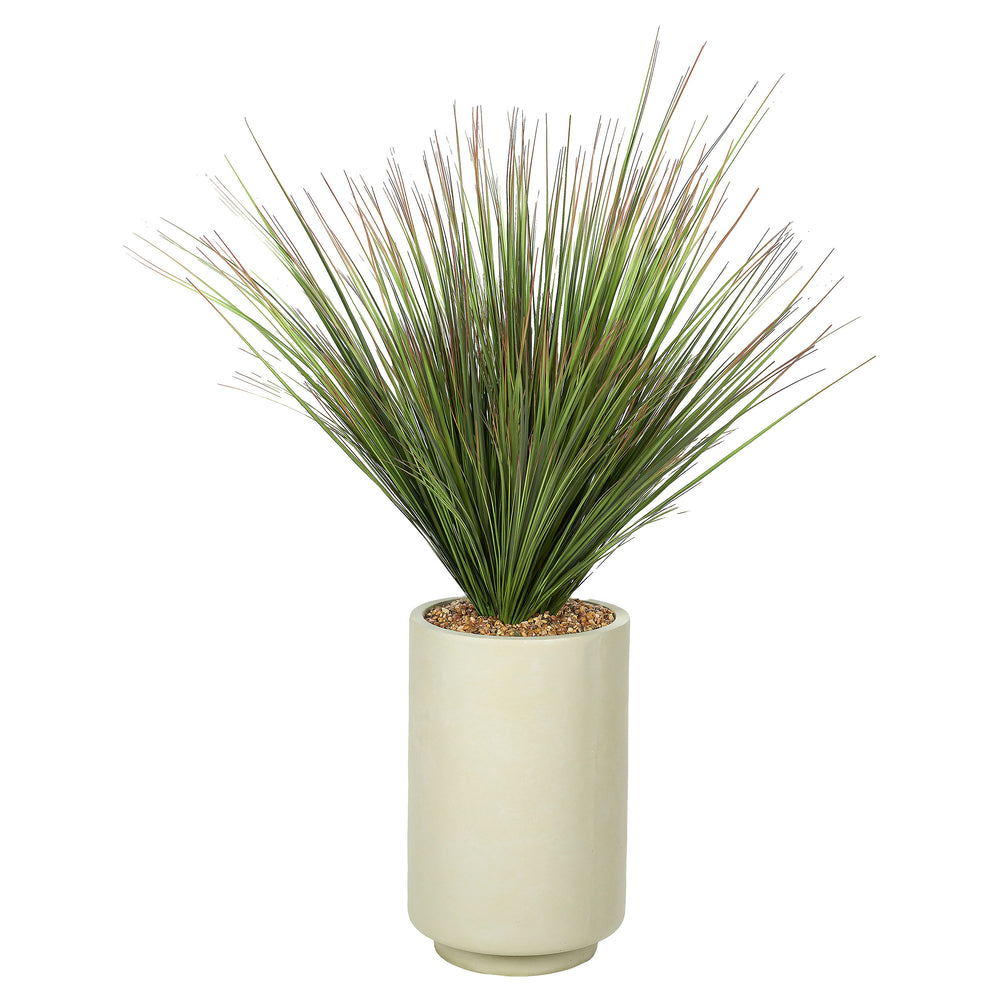 56" Onion Grass in Rainey Planter, White