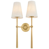Cadiz Double wall Sconce, Vintage Brass