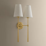 Cadiz Double wall Sconce, Vintage Brass