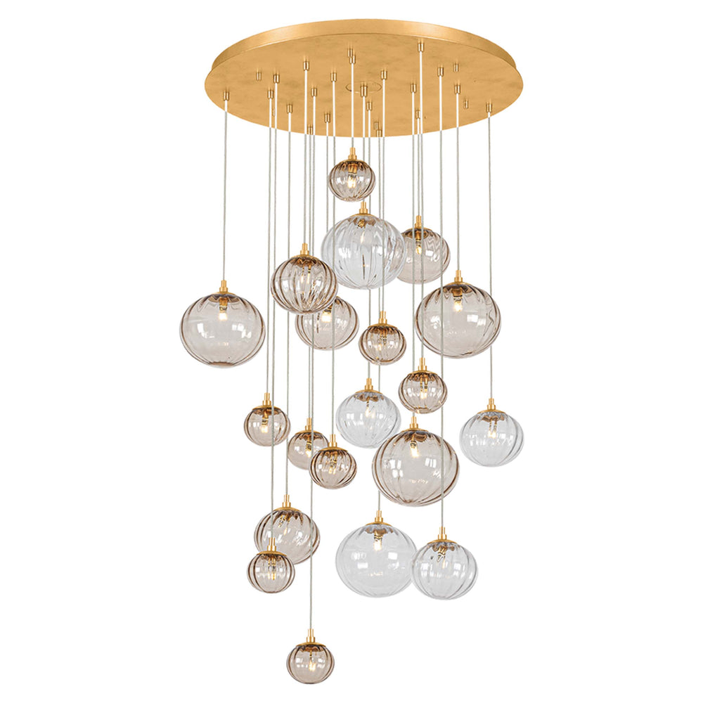 Istanbul 20 Light Chandelier, Vintage Gold Leaf