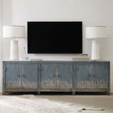Salvator Media Console, Antique Blue-Furniture - Storage-High Fashion Home
