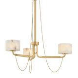 Bunda 3 Light Chandelier, Vintage Brass